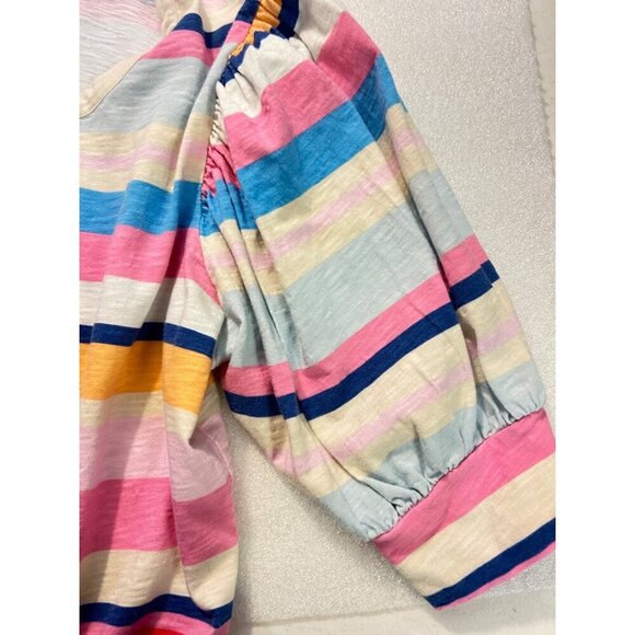 Plenty by Tracy Reece bubble sleeve Stripe Top Medium - Picture 7 of 8